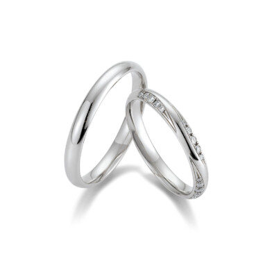 Eheringe Weissgold Brillantkanten