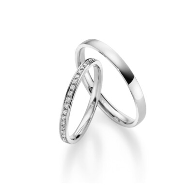 Schmale Eheringe Brillanten